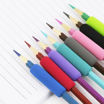 100 adet çocuk kalemlik Öğrenci Parmak Koruyucu Kapak Sünger Kauçuk Plastik kalemlik Tutucu Kalem Kapağı