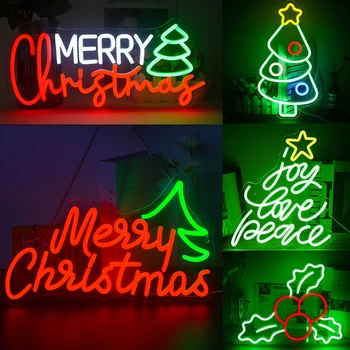 Merry Christmas Neon Burcu Led Santa Şapka Neon ışıkları Duvar Dekor için Kızdırma İşaretleri Yatak Odası Ev Partisi Merry Christmas Süslemeleri