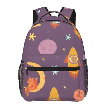 Kadın Sırt Çantası Uzay Çocuk Desen okul çantası Erkekler için Bayan Seyahat Çantası Rahat okul sırt çantası