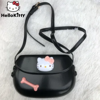 Sanrio Hello Kitty Eyer Çantası Karikatür moda postacı çantası Kadın Sevimli Çok Yönlü Crossbody Çanta Y2k Vintage Trend omuzdan askili çanta