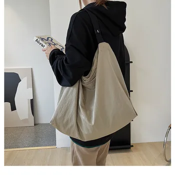 minimalist versiyonu naylon kumaş kadın eğlence commuting büyük kapasiteli tote çanta kadın çantaları, tek omuz çantası