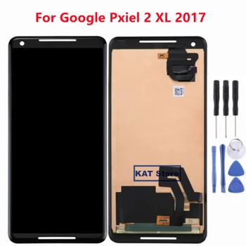 P-OLED Google Pixel 2 XL İçin Pixel2 XL 2017 lcd ekran Dokunmatik ekran Digitizer Tam Meclisi Değiştirme