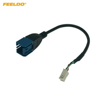 FEELDO 20 Adet Araba Ses Girişi Medya Veri Kablosu Mini USB 4Pin Kablo Adaptörü Nissan Ford Serisi İçin USB AUX Transferi