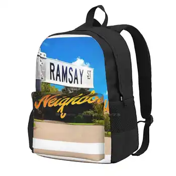 Ramsay Sokak Komşular Moda Seyahat Dizüstü Okul sırt çantası Çanta Komşular Logo Avustralya Retro Pembe Dizi Cormaul Yedi