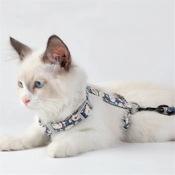 8 Renkler Ayarlanabilir Pet kedi kayışları Kediler için Japon Tarzı Kedi Koşum ve Tasma Yürüyüş Katten Gotas Kurşun Yaka Pet Malzemeleri