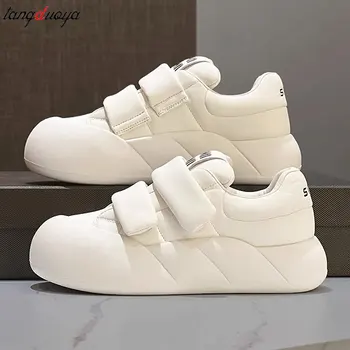 Kadın Ayakkabı 2024 Yeni Hafif Moda Çok Yönlü vulkanize ayakkabı Beyaz rahat ayakkabılar Kadın Pu Deri Yürüyüş spor ayakkabı