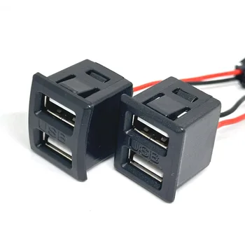 10 ADET Siyah Çift Katmanlı USB Dişi Taban Tipi C Şarj Soketi Güç Soketi Kablo Konektörü Dropshipping