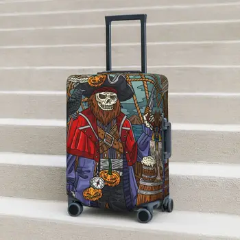 Cadılar bayramı İskelet Korsan bavul kılıfı noel hediyesi Renkli Karikatür Seyahat Tatil Pratik Bagaj Malzemeleri Koruyucu