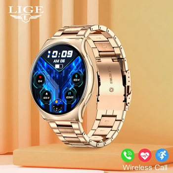 LIGE 1.43 inç AMOLED Ekran kadın akıllı saat Smartwatch Bluetooth Çağrı Kan oksijen monitörü Spor Spor 2024 kadın İzle