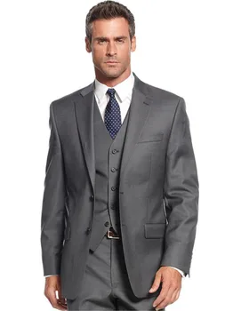 2023 Sıcak Satış Yeni Stil Sigara Masculino Gri Damat Erkek Takım Elbise Smokin Damat 3 Adet Erkek Düğün Takımları (Ceket + Pantolon + Yelek + Kravat)