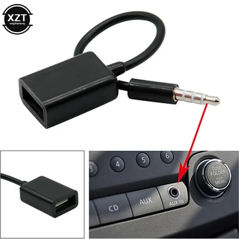 3.5 mm Erkek AUX Ses Tak Jack USB 2.0 Kadın dönüştürücü kablosu Kablosu İçin Araba MP3