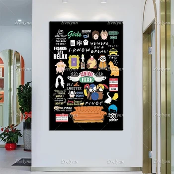 Merkezi Café Perk Komik Retro Poster Arkadaşlar Severler TV Gösterisi Minimalizm Duvar Sanatı Baskılar Ev Dekor Tuval Benzersiz Hediye