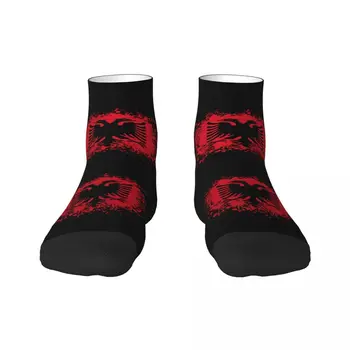 Serin Retro Arnavutluk Bayrağı Çorap Kadın Erkek Sıcak 3D Baskı Arnavut Kartal Futbol spor çorapları