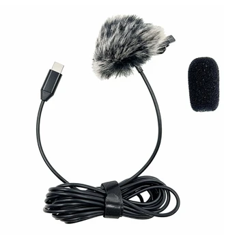 Seyahat Dostu Tip C Yaka Yaka Mikrofonu Klip Mikrofon Yüksek Hassasiyetli Yaka Mikrofonu Dayanıklı Büyük Açık Kayıt için W3JD