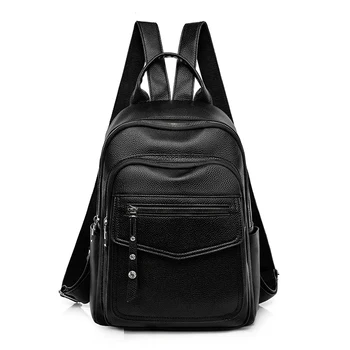 Kadın Sırt Çantası Deri okul çantası Moda Sırt Çantaları seyahat omuz çantası Rahat Deri Kitap Çantası