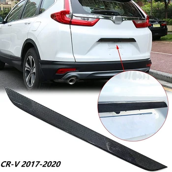 Karbon Fiber Stil Paslanmaz Bagaj Bagaj Kapağı kapak kulp kılıfı Trim Honda CR-V CRV 2017-2020