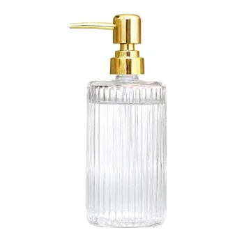 400Ml Cam Losyon Şişesi Pres Tipi Losyon Şişesi sıvı sabun Banyo depolama şişesi