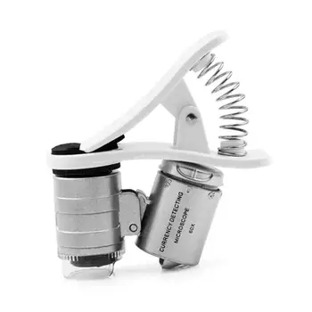 60X Büyüteç Aydınlatma Mgnifying Lens Taşınabilir Mikroskop ile Telefon Klip