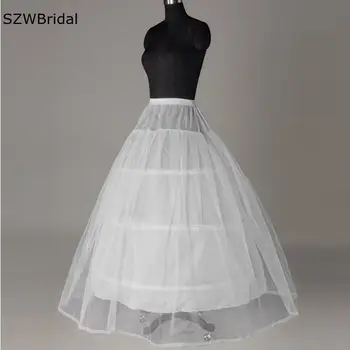 Ücretsiz kargo Yüksek Kalite Beyaz 3 Çemberler Petticoat Kabarık Etek Kayma Jüpon düğün elbisesi gelin kıyafeti Stokta 2024