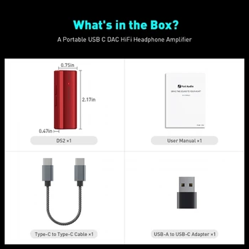 DSD512 Güçlü kulaklık amplifikatörü USB Tip C DAC Mini Ses Amp İki Çıkış 3.5 MM ve 4.4 MM İki Çıkış U4LD