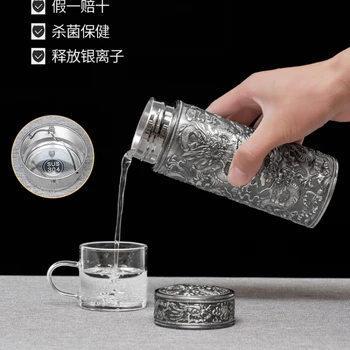 SılverCup 999 ayar gümüş sağlık fincan iç ve dış gümüş orta gümüş bardak kar tanesi yenilebilir gümüş bardak doğal