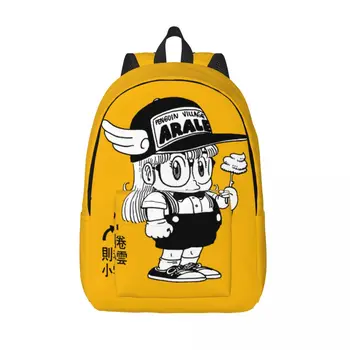 Arale Norimaki Robot Anime keten sırt çantası Kadın Erkek Su Geçirmez Okul Koleji Dr Çökme Manga Çanta Baskı Okul Çantalarını