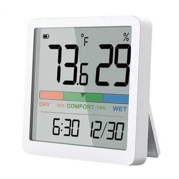 Ev Kapalı Sıcaklık Nem Ölçer LCD Dijital Termometre Higrometre Sensörü Ölçer Hava İstasyonu Akıllı Ev 2023