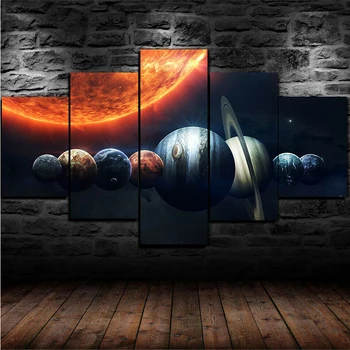 Elmas Boyama Fantezi Sanat Uzay Gezegen Manzara 5d Çapraz Dikiş nakış elmas Mozaik Hediye Ev Dekor Resim 5 adet
