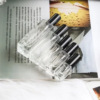 5ml 10ml 20ml 30ml Şeffaf İnce Cam Sprey Şişesi Örnek Cam Şişeler Taşınabilir Mini Parfüm Atomizer Altın Gümüş siyah Kap
