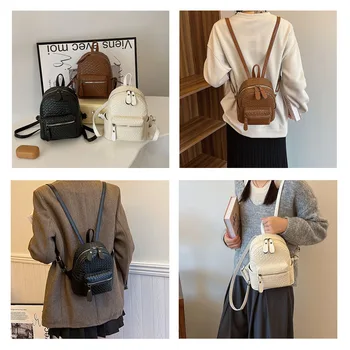 Mini Sırt Çantası Kadınlar için Çok Fonksiyonlu omuz çantaları Çanta Sevimli Kız Seyahat Küçük Kitap Çantası PU Deri Lüks Moda Sırt Çantaları