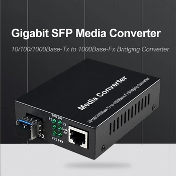 Siyah SFP Fiber Dönüştürücü Metal SFP Fiber Dönüştürücü SFP 10/100/1000M Ethernet Dönüştürücü Alıcı-verici İçin Uyumlu