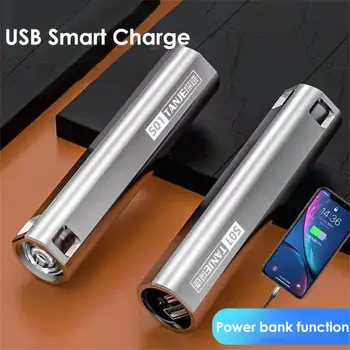 Güçlü ışık şarj edilebilir USB el feneri Süper parlak açık çok fonksiyonlu acil durum ışığı Su Geçirmez mini el feneri