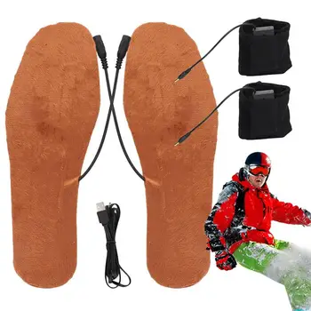 Isıtmalı ayakkabı ekler şarj edilebilir elektrikli USB ısıtmalı astarı kesilebilir termal tabanlık ayak ısıtıcı açık balıkçılık yürüyüş için