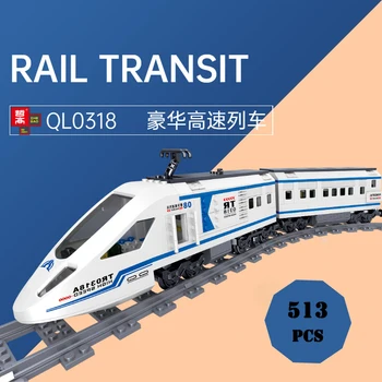 513 adet MOC yüksek hızlı trenler tren Rayları serisi montaj Yapı taşı modeli çocuk eğitici oyuncaklar hediyeler İçin