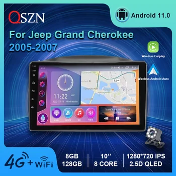 QSZN 2K QLED Android 12 Araba Radyo Jeep Grand Cherokee 2005 - 2007 İçin Multimedya Video Oynatıcı GPS Carplay Otomatik Navigasyon Stereo