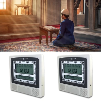 Alarm Namaz Saati Dijital Hatırlatma duvar saati Ezan masa çalar saati Müslüman Namaz Saati Dekoratif Saat Sıcaklık Göstergesi