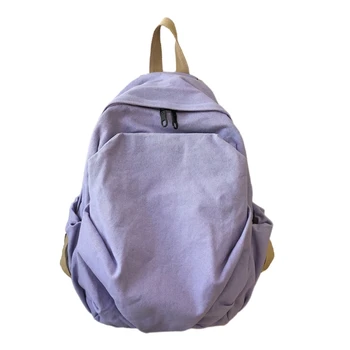 Retro Tasarım keten sırt çantası Fonksiyonel ve Rahat okul çantası Laptop Sırt Çantası Seyahat Kitap Çantaları Kadınlar için 517D