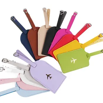 Uçak Bavul Etiketi PU Bagaj Etiketi Seyahat Aksesuarları Renkli Bilgi Kartı Uçak Konsinye Kart Etiketi Adres Etiketi