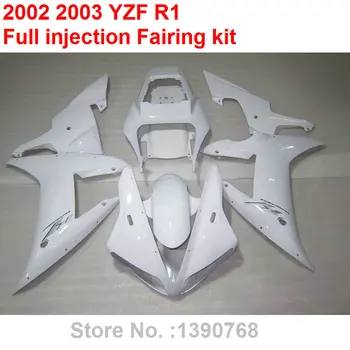 Satış sonrası vücut parçaları Yamaha YZF R1 2002 2003 beyaz motosiklet kaporta kiti YZFR1 02 03 BV33