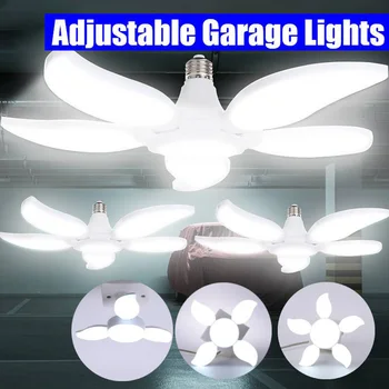 E27 Katlanır led ışık Ampul Deforme vantilatör pervanesi Lambası Ayarlanabilir garaj ışığı AC85 - 265V Tavan Lambası Ev Depo Atölyesi