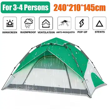 4 Kişi Otomatik Kamp Çadırları Aile Açık Anında Kurulum Çadırı 4 Sezon Su Geçirmez Rüzgar Geçirmez Ultralight Taşınabilir kolay kurulan çadır