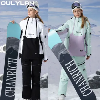 Yeni Kayak Takım Elbise Kış Sıcak Açık Spor Snowboard Rüzgar Geçirmez Su Geçirmez Giysi ve pantolon seti Kar Yalıtım Paketi Kadın M
