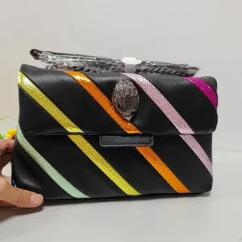 İNGİLTERE Marka Tasarımcısı Moda Trendi Çanta 2023 Kurt Londra Çok Renkli Patchwork Kadınlar İçin Crossbody Çanta PU omuzdan askili çanta