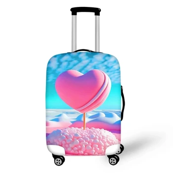 Plaj Aşk Lolipop Desen Bagaj Koruyucu Toz Kapakları Elastik Su Geçirmez 18-32 İnç bavul kılıfı Seyahat Aksesuarları