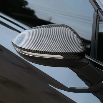 Karbon Fiber Parlak Siyah Ayna Kapağı Dikiz Yan Ayna Kapağı İçin Yedek Parçalar VW Volkswagen Golf 6 MK6 Touran
