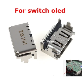 10 adet HDMI Uyumlu Bağlantı Noktaları Soket Arayüzü Nintendo Anahtarı OLED Dock HDMI Uyumlu 2.1 Bağlantı Noktası HD Kuyruk Fişi anahtarı oled