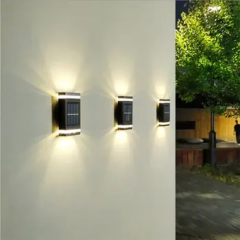 Açık Güneş Enerjili Duvar Lambası LED yukarı Ve Aşağı Aydınlatmak Güneş Duvar Lambası Su Geçirmez bahçe lambası Çit Dış Güneş Işığı Lambası
