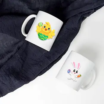 Buzdolabı Paskalya Tema Sticker paskalya tavşanı Yumurta Desen Yüz Dıy Bulmaca Sticker Seti Çocuklar için eğitici yapboz Çocuklar için