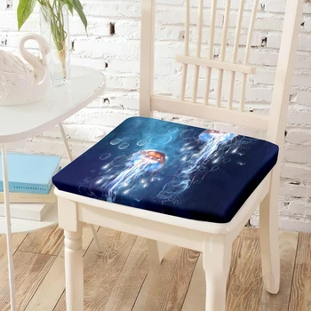Denizanası Deniz Hayvanları Baskı sandalye Minderi Oturma Yastıkları Dayanıklı Yumuşak Sandalyeler Ped Dekoratif Oturma Odası Yatak Odası Ev Dekor