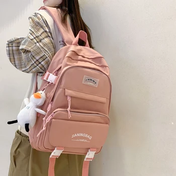 Moda Sevimli Su Geçirmez Sırt Çantası kız çocuk okul çantası Çok Cep Harajuku Seyahat Sırt Çantaları Naylon Kadın Büyük Kapasiteli Okul Çantalarını
